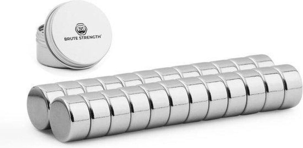 Brute Strength - Super sterke magneten - Rond - 10 x 5 mm - 20 Stuks - Geschikt voor radiatorfolie - Neodymium magneet sterk